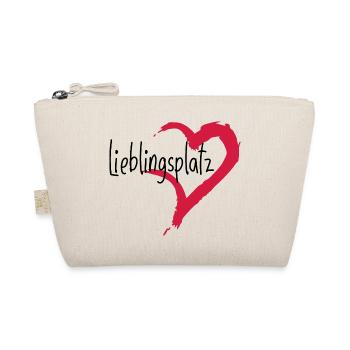 Lieblingsplatz Kissen mit Herz - Bio-Täschchen - Natur - Vorne