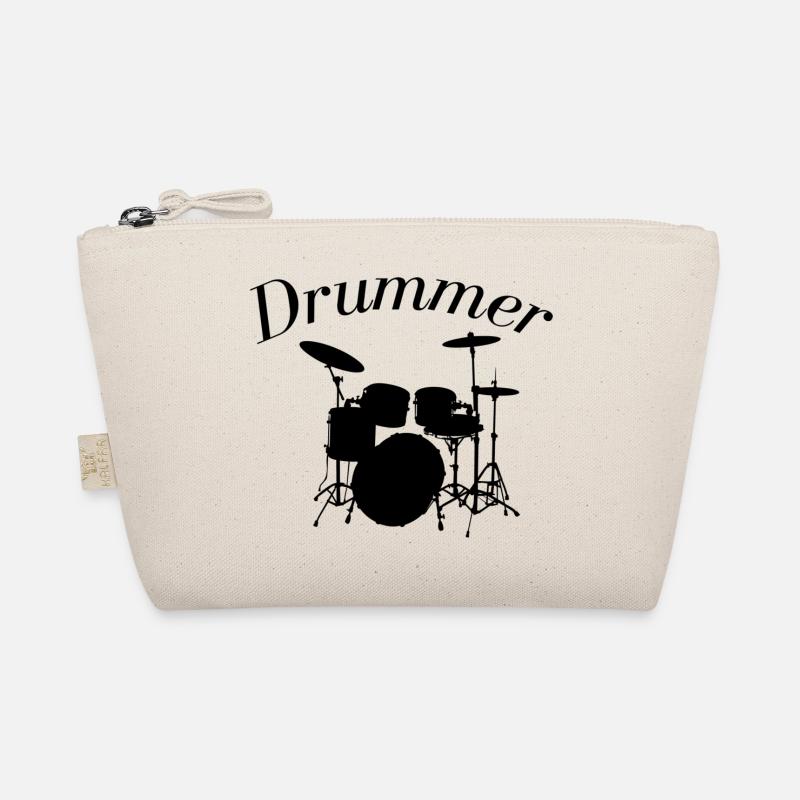 Schlagzeug Schlagzeuger Drummer Drumsticks - Bio-Täschchen - Natur