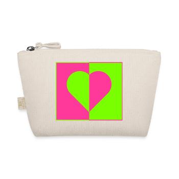 Coeur Neon Rose Vert Ying Yang Amour - Trousse biologique - nature - Devant