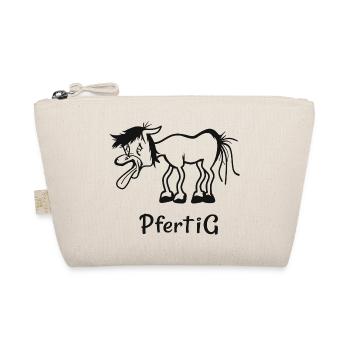 Pfertig Horses Riding Funny Horse Sayings - Organic Pouch - nature - Front