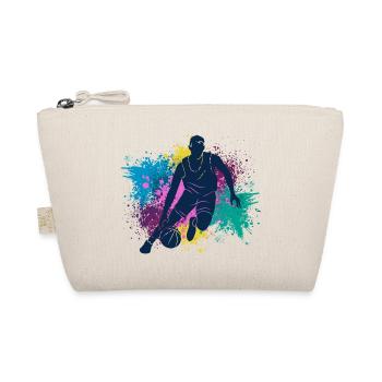 Basketball Spieler Grungy Farbspritzer - Bio-Täschchen - Natur - Vorne