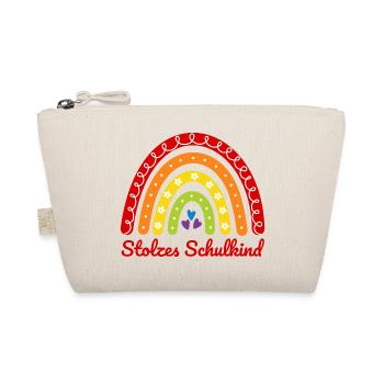 Stolzes Schulkind Boho Regenbogen bunt Einschulung - Bio-Täschchen - Natur - Vorne
