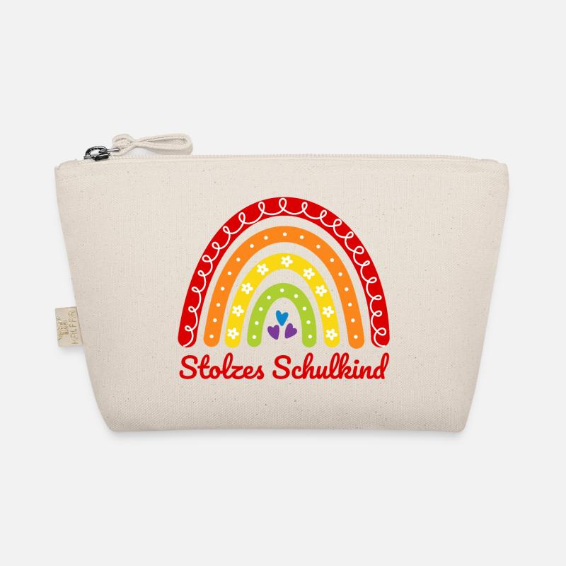 Stolzes Schulkind Boho Regenbogen bunt Einschulung - Bio-Täschchen - Natur
