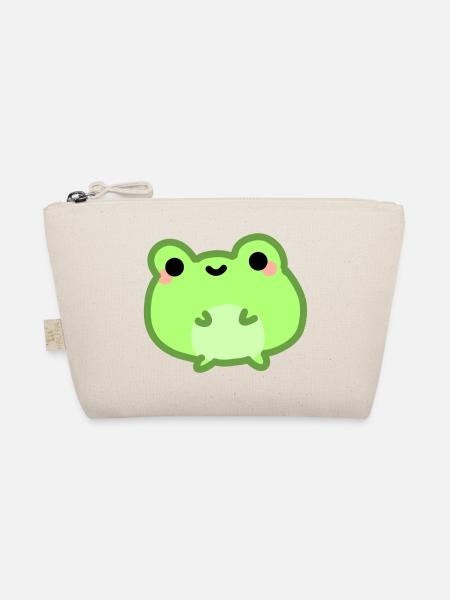 kawaii & glücklicher grüner Frosch froggy - Bio-Täschchen - Natur