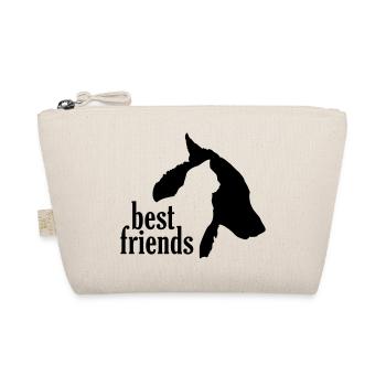 Dog Cat Best Friends Friendship Silhouette - Organic Pouch - nature - Front