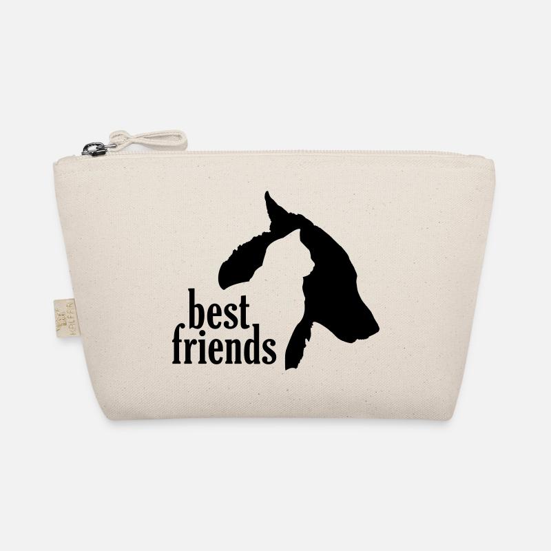 Hund Katze beste Freunde Freundschaft Silhouette Bio-Täschchen