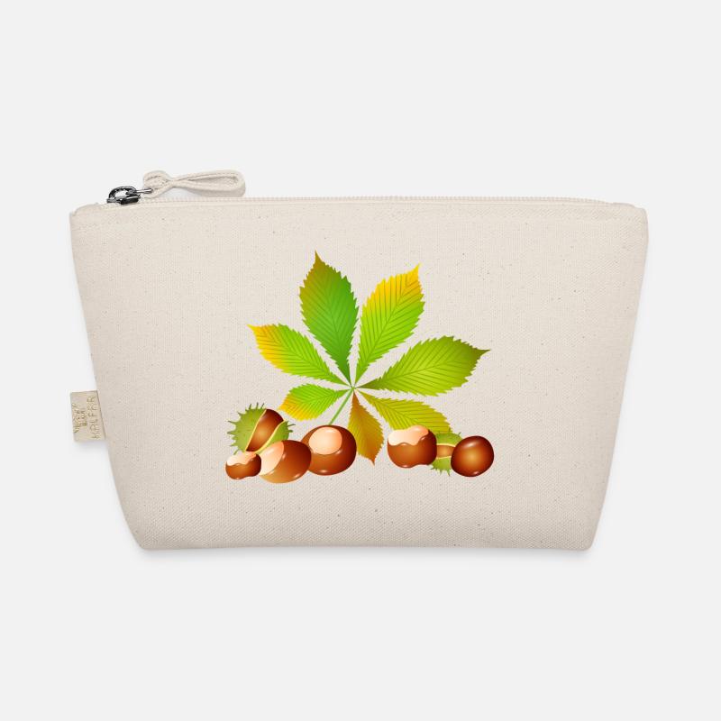 châtaignes brun vif avec feuille de châtaignier Trousse biologique