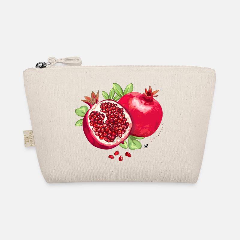 Illustration de grenade, feuilles et graines de grenade Trousse biologique