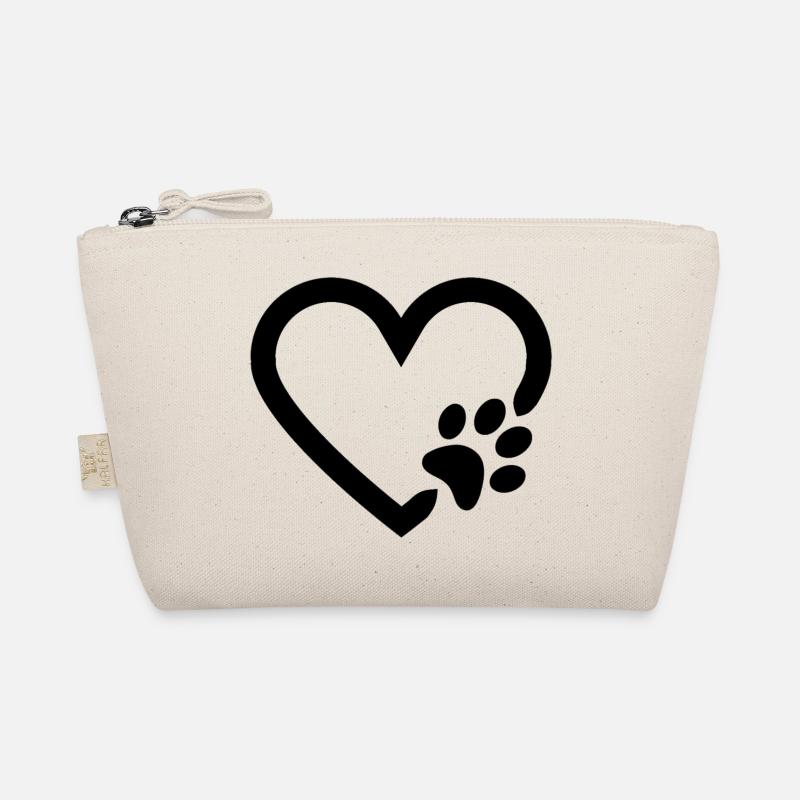 Hundepfote mit Herz Bio-Täschchen