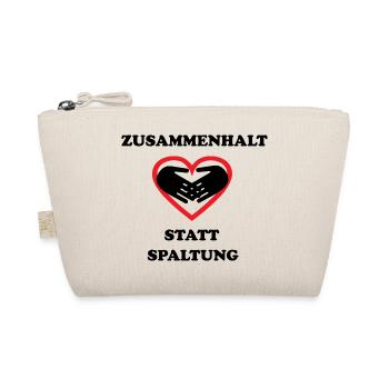 Zusammenhalt statt Spaltung Statement Spruch - Bio-Täschchen - Natur - Vorne