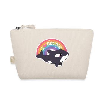 Cute I Love Orcas Rainbow - Organic Pouch - nature - Front