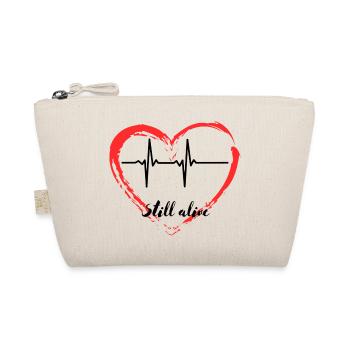 Heartbeat Heart Life Still Alive Pulse Heart Love - Organic Pouch - nature - Front