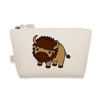 Süßes großes Bison - Bio-Täschchen - Natur - Vorne