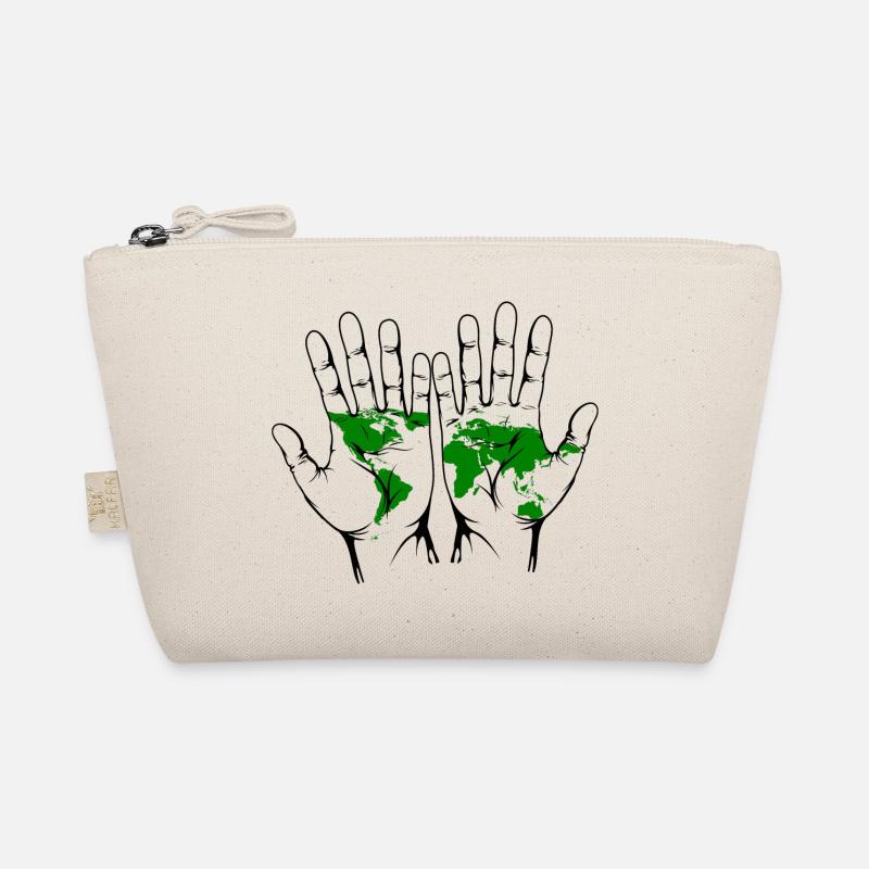 Hands with world map Organic Pouch