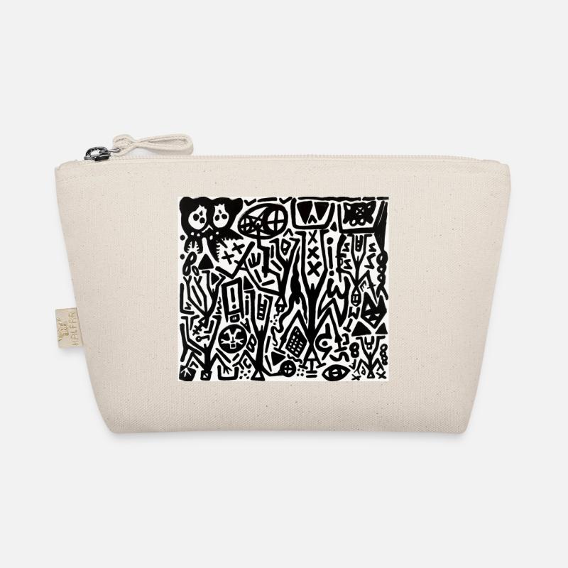 abstract art - black and white - labyrinth Organic Pouch