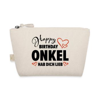 Happy Birthday Onkel Hab dich lieb Baby Geschenk - Bio-Täschchen - Natur - Vorne