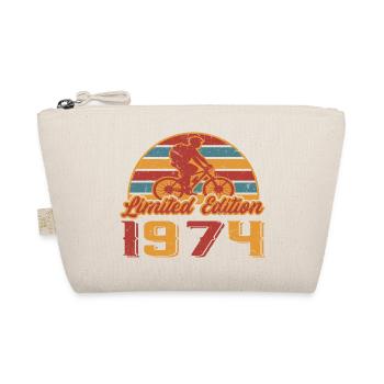Bicycle Cyclist Bike 1974 Birthday Year of construction - Organic Pouch - nature - Front