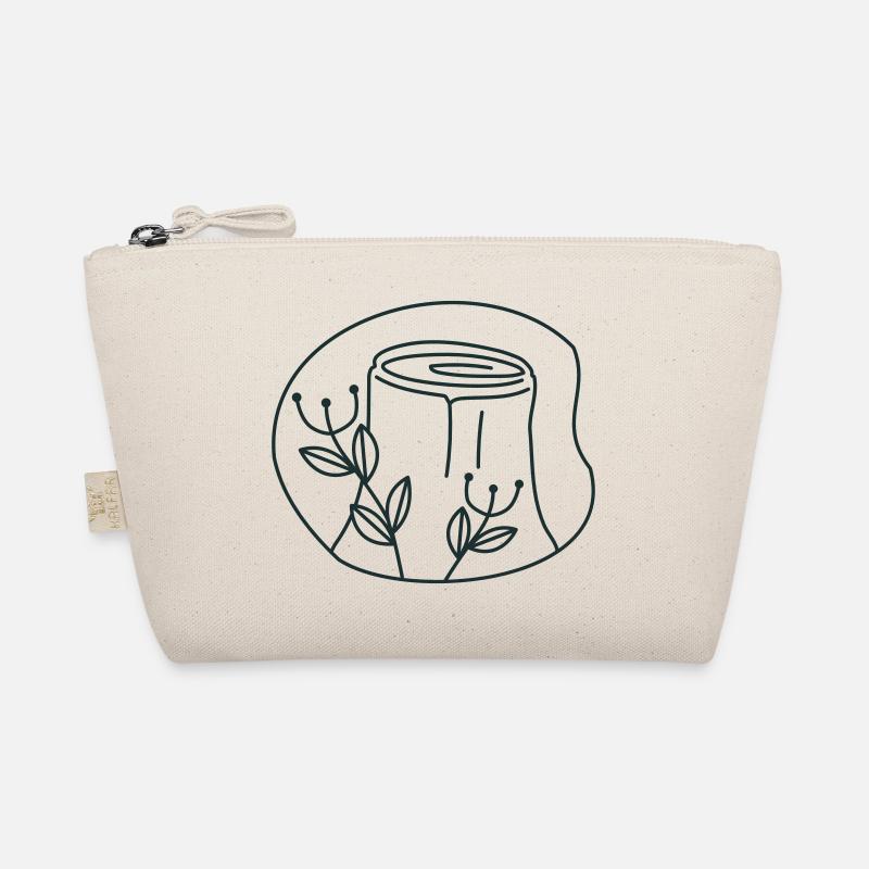 Holzstumpf mit Blumenblumen Bio-Täschchen