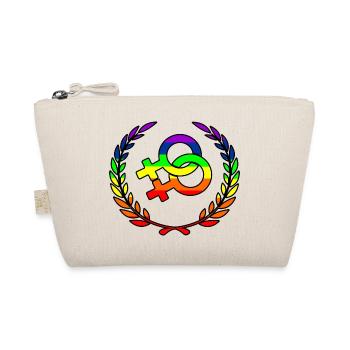 Rainbow lesbies proud logo laurel wreath - Organic Pouch - nature - Front