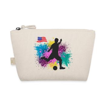 Fußball USA Grungy Farbspritzer - Bio-Täschchen - Natur - Vorne