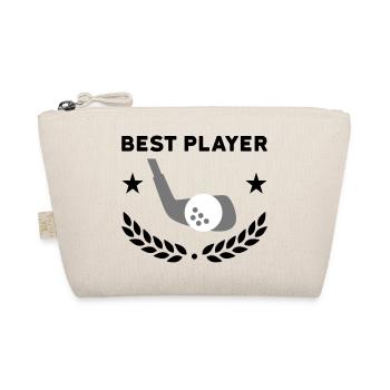 Best player (Golfschläger, Golfball, Lorbeerkranz) - Bio-Täschchen - Natur - Vorne