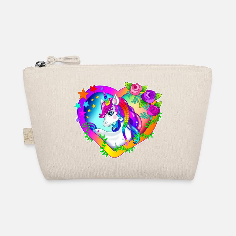 Regenbogen Einhorn - Regenbogeneinhorn - Bio-Täschchen - Natur