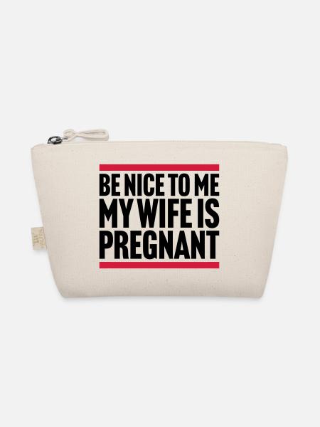 my wife is pregnant - Bio-Täschchen - Natur - Vorne