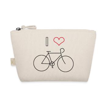 I love cycling - design with bike and font - Organic Pouch - nature - Front