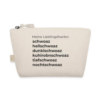 Lieblingsfarbe Schwarz - Dialekt schwoaz, schworz - Bio-Täschchen - Natur - Vorne
