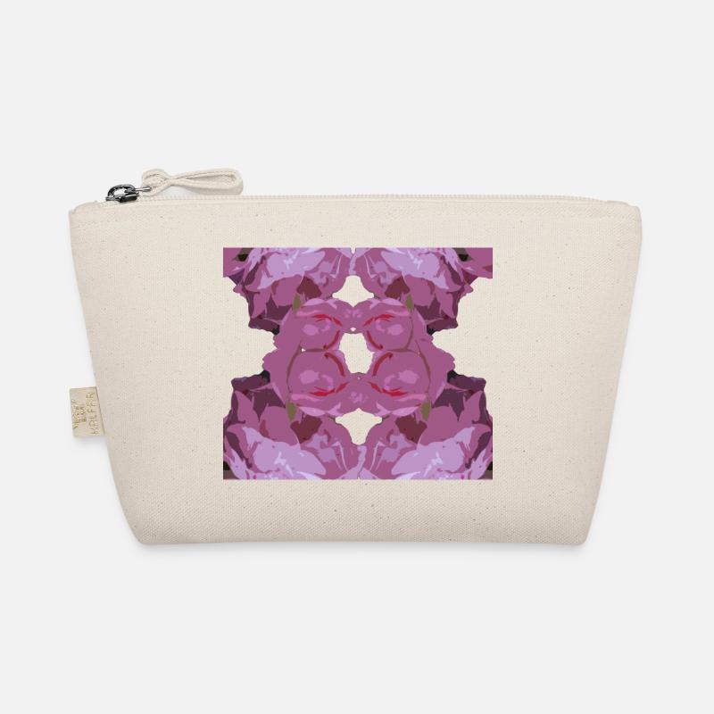 Pink Rose Square - Organic Pouch - nature