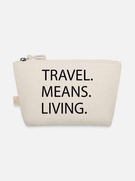 quote camping beer typography travel bug france - Bio-Täschchen - Natur - Vorne