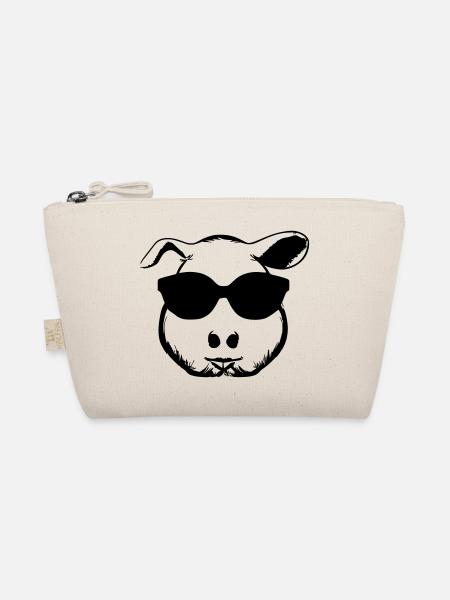 Guinea Pig Cool Sunglasses Funny Vector 6 - Organic Pouch - nature - Front