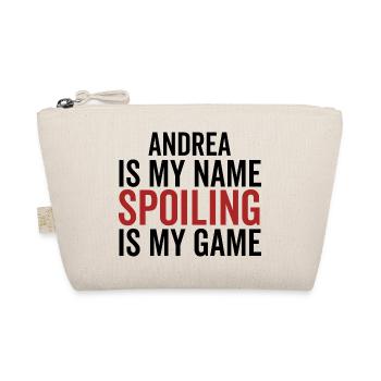 Andrea ist mein Name Verderben ist mein Spiel - Bio-Täschchen - Natur - Vorne