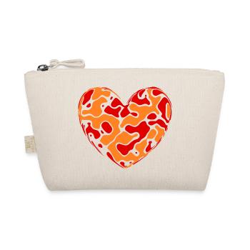 orangenes Herz Herzen Geschenk Muttertag Mutter - Bio-Täschchen - Natur - Vorne