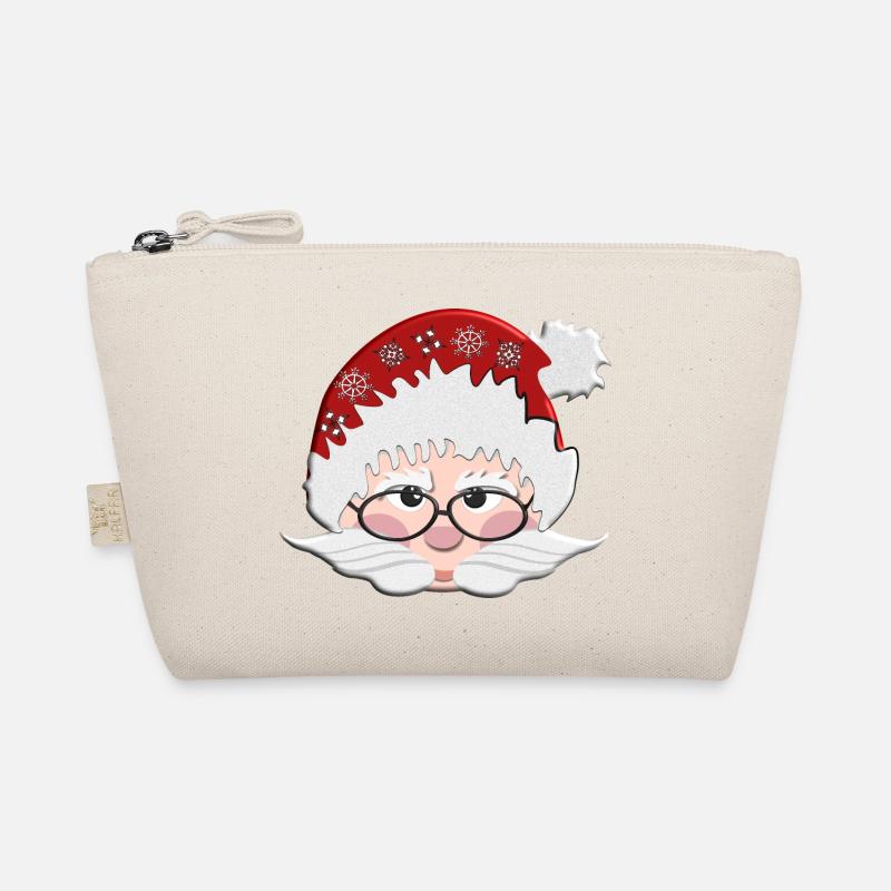Stilvoller Santa mit Brille - Bio-Täschchen - Natur