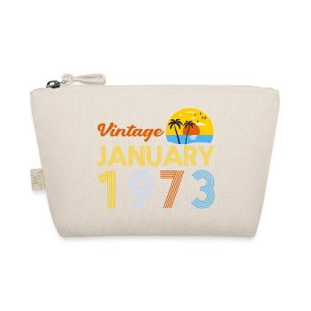 50th Birthday Vintage January 1973 50 Years Gifts - Organic Pouch - nature - Front