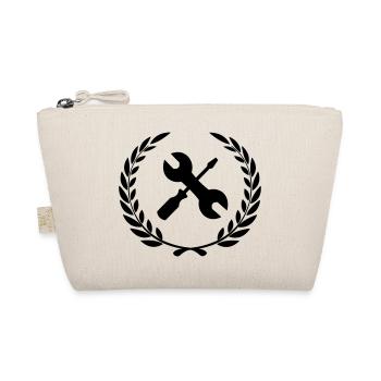 Tool logo for tinkerer in laurel wreath - Organic Pouch - nature - Front