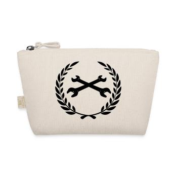 Wrenches logo for tinkerer in laurel wreath - Organic Pouch - nature - Front