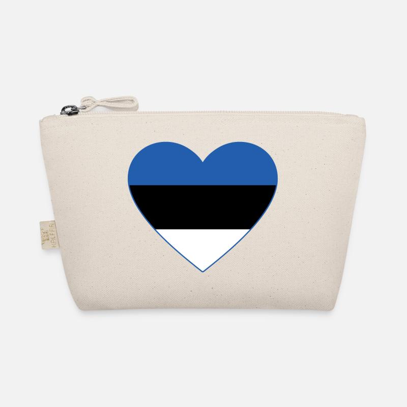 Estonia Flag Heart Organic Pouch