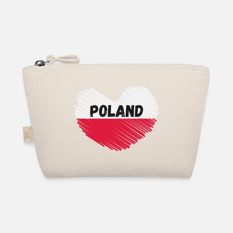 Poland Flag in heart shape Organic Pouch
