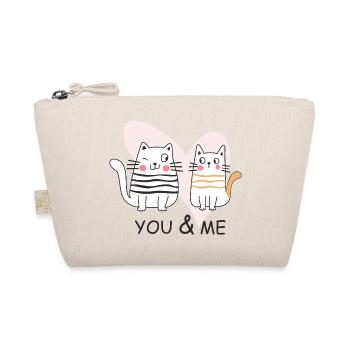Valentinstag Verliebte Katzen you & me Valentine - Bio-Täschchen - Natur - Vorne