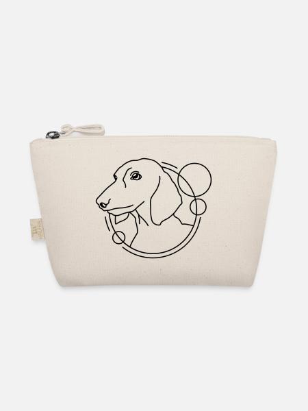 Teckel en forme géométrique - Design d’art au trait - Trousse biologique - nature - Devant