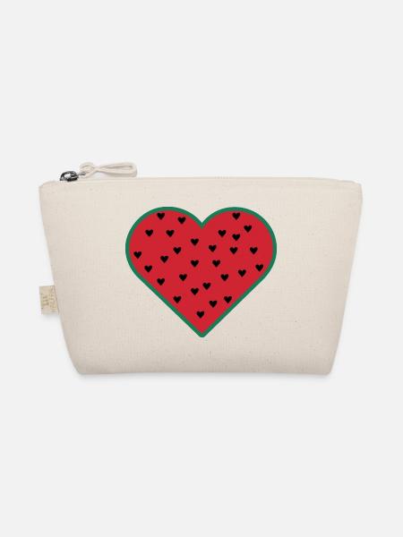 Wassermelonenherz - Bio-Täschchen - Natur