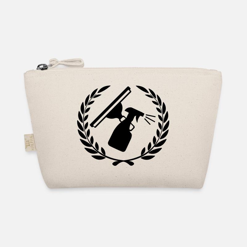 Window washer logo with laurel wreath Organic Pouch