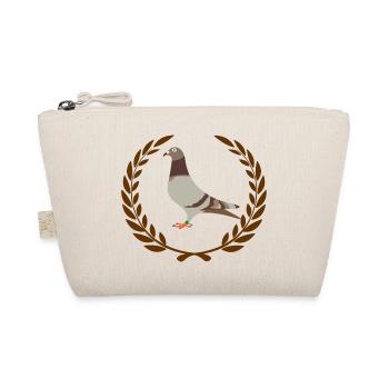 Red brown carrier pigeon in laurel wreath logo voo - Organic Pouch - nature - Front