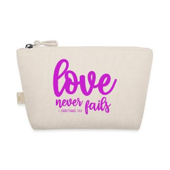 t-shirt L’amour n’échoue jamais Bible Saint-Valentin - Trousse biologique - nature - Devant