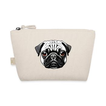 Pug Design Graphic Print Motif - Organic Pouch - nature - Front