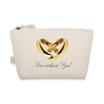 Herz aus Ringen, Never without You Spruch - Bio-Täschchen - Natur - Vorne