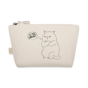 Funny Cat ‘Live, Love, Meow’ - Organic Pouch - nature - Front
