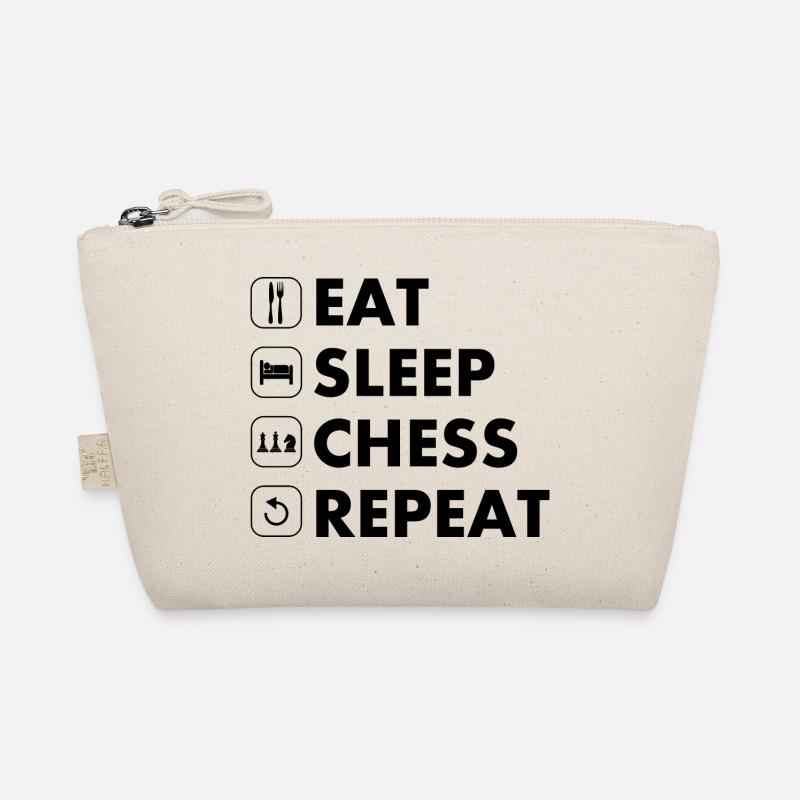 Chess eat sleep repeat white Organic Pouch
